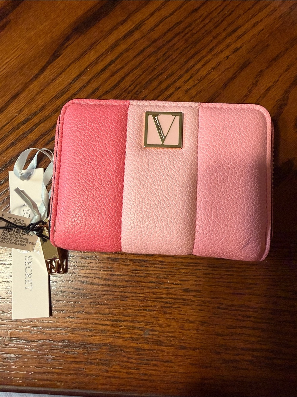 Victoria's Secret Pink Tri-Stripe Zip Around Wallet